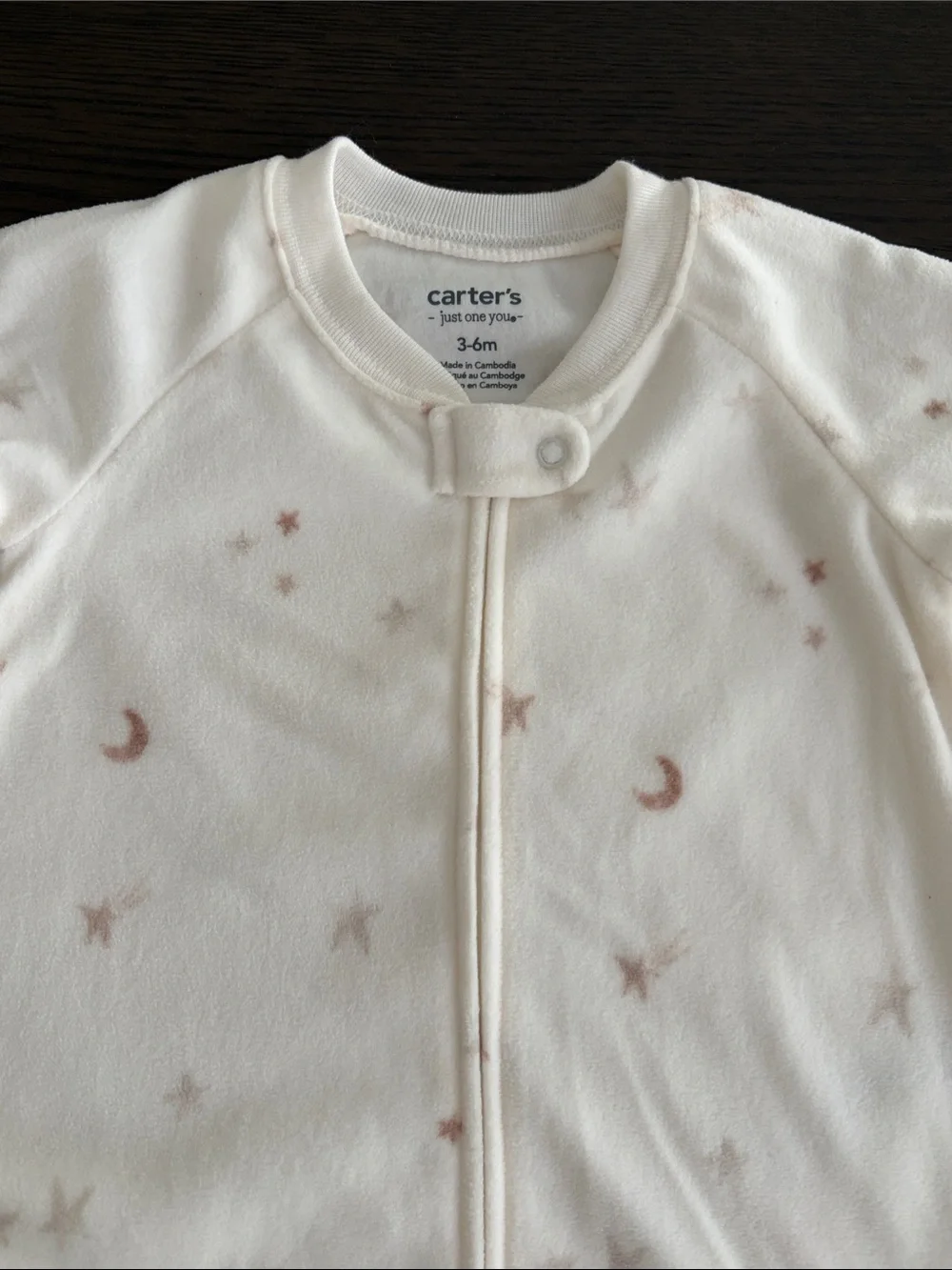 Carter's Cream Sleep Sack with Moon & Star Print (3-6M)